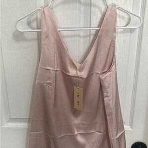 Pink Satin Sleeveless Top